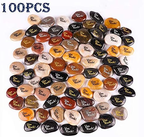 ROCKIMPACT 100PCS You Rock Engraved Rocks