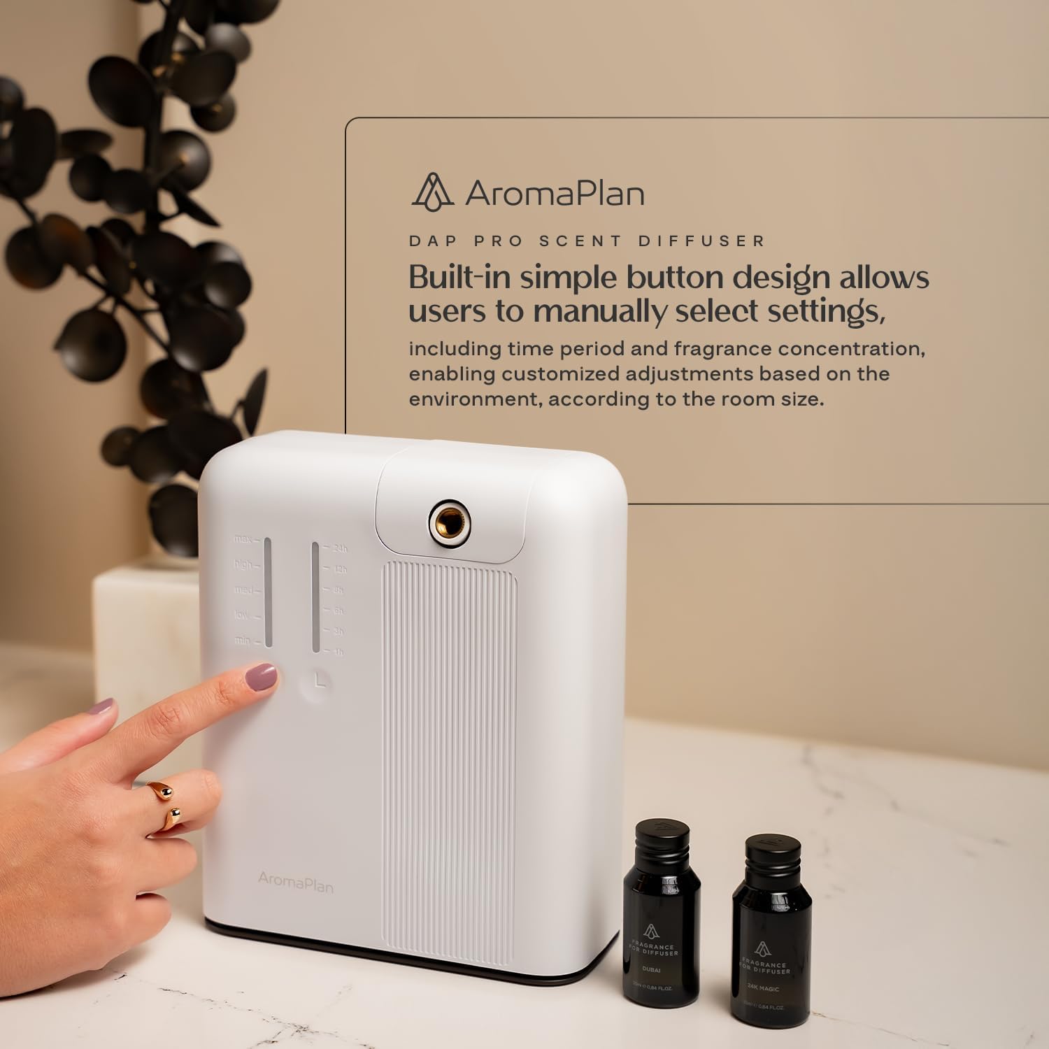 AromaPlan 2025 Waterless HVAC Scent Diffuser 2000 Sq Ft Coverage White
