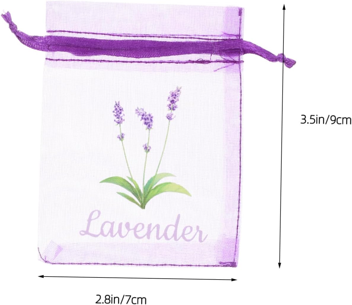Garneck 20pcs Lavender Sachet Empty Drawstring Bags for Dried Flowers and Herbs