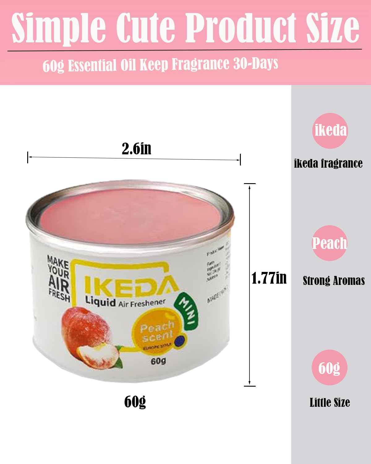 Peach Essential Oil Air Freshener Cans 2pcs