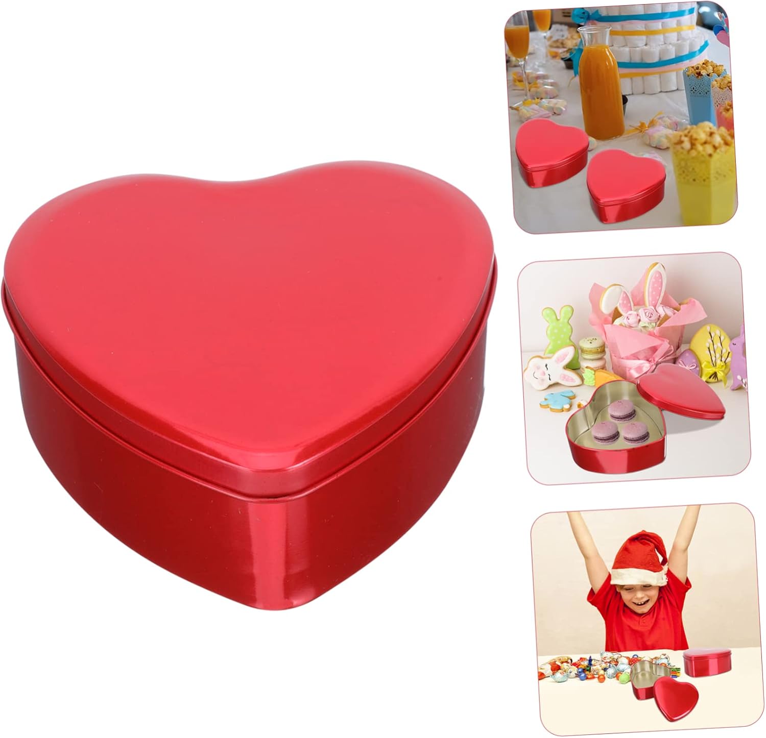 10Pcs Heart Shaped Candy Box Durable Tinplate Storage Container