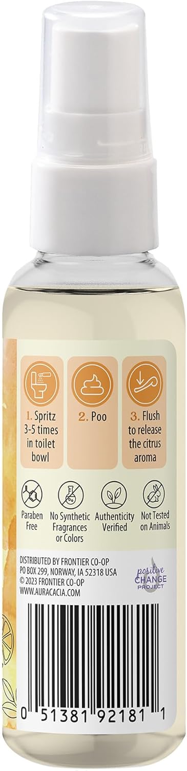 Aura Cacia Citrus Burst Toilet Spray 2 Fl Oz