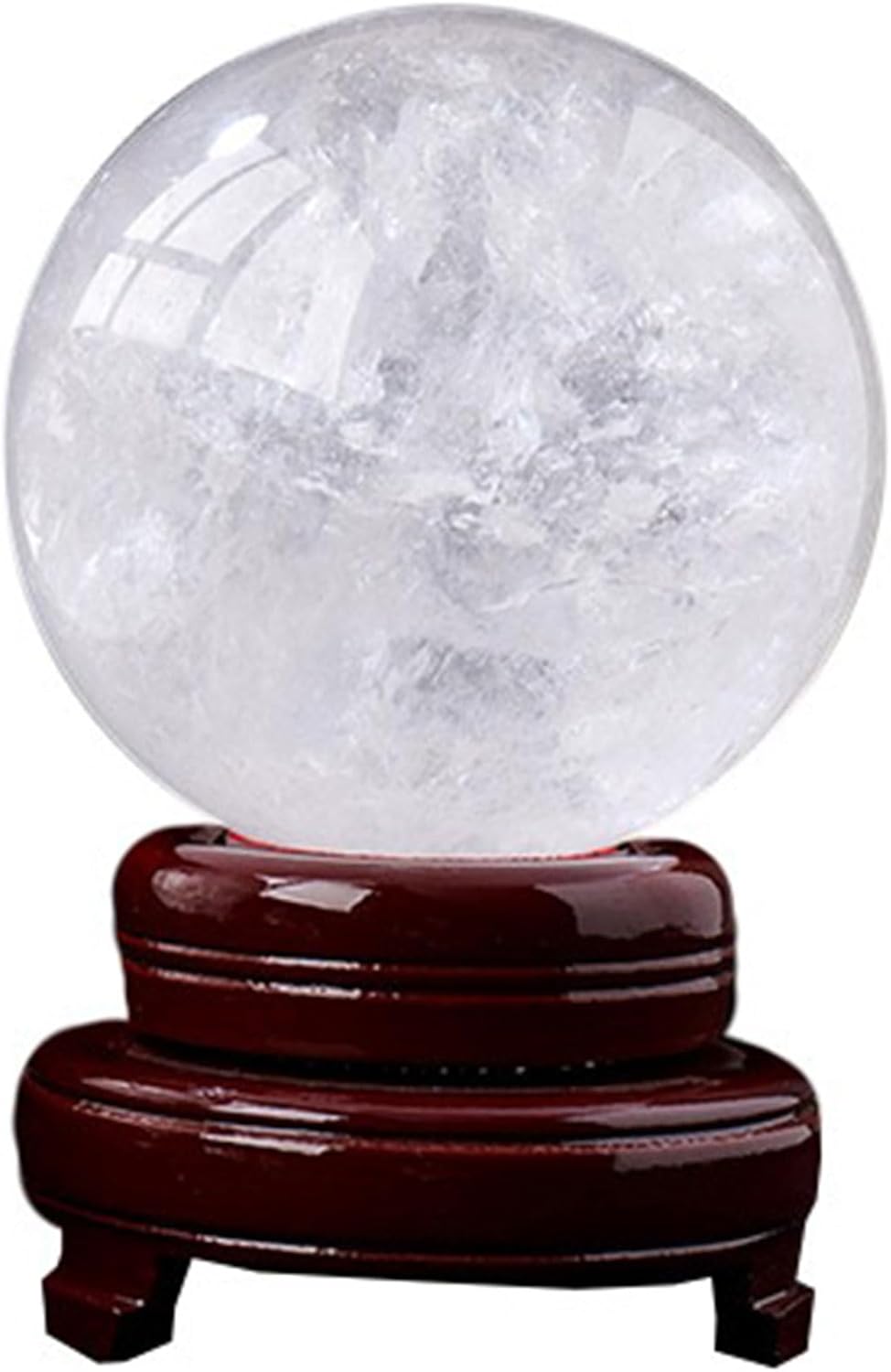 Clear Quartz Crystal Ball with Stand 7cm Natural White Stone Sphere
