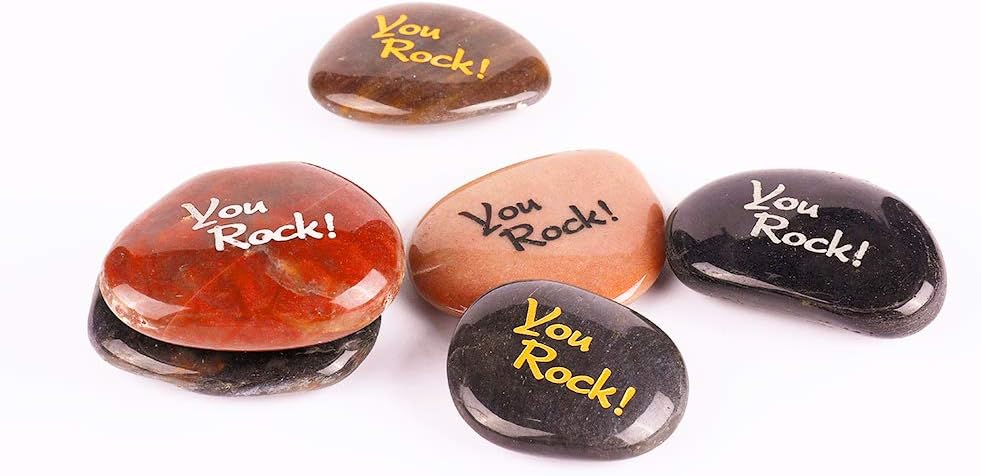 ROCKIMPACT 100PCS You Rock Engraved Rocks