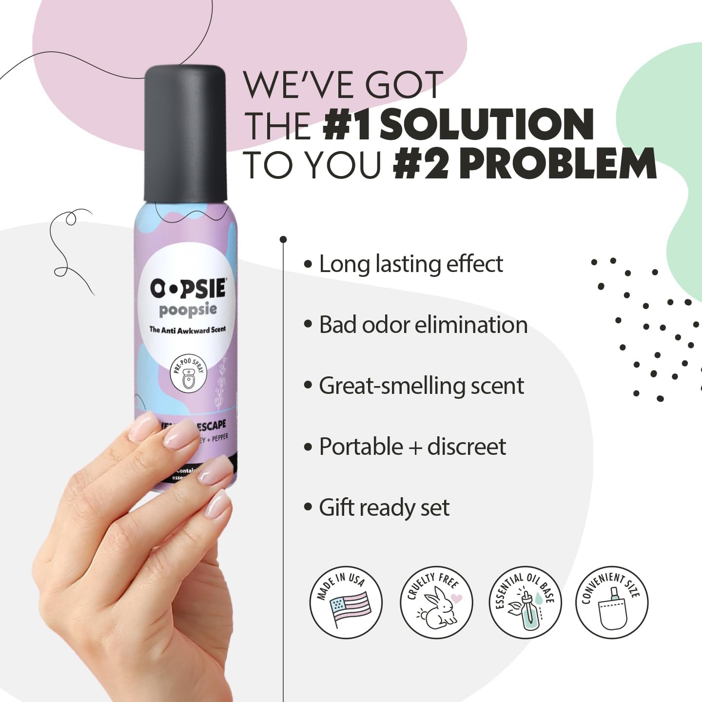 Oopsie Poopsie Toilet Spray - 4 Scents 2oz Travel Size