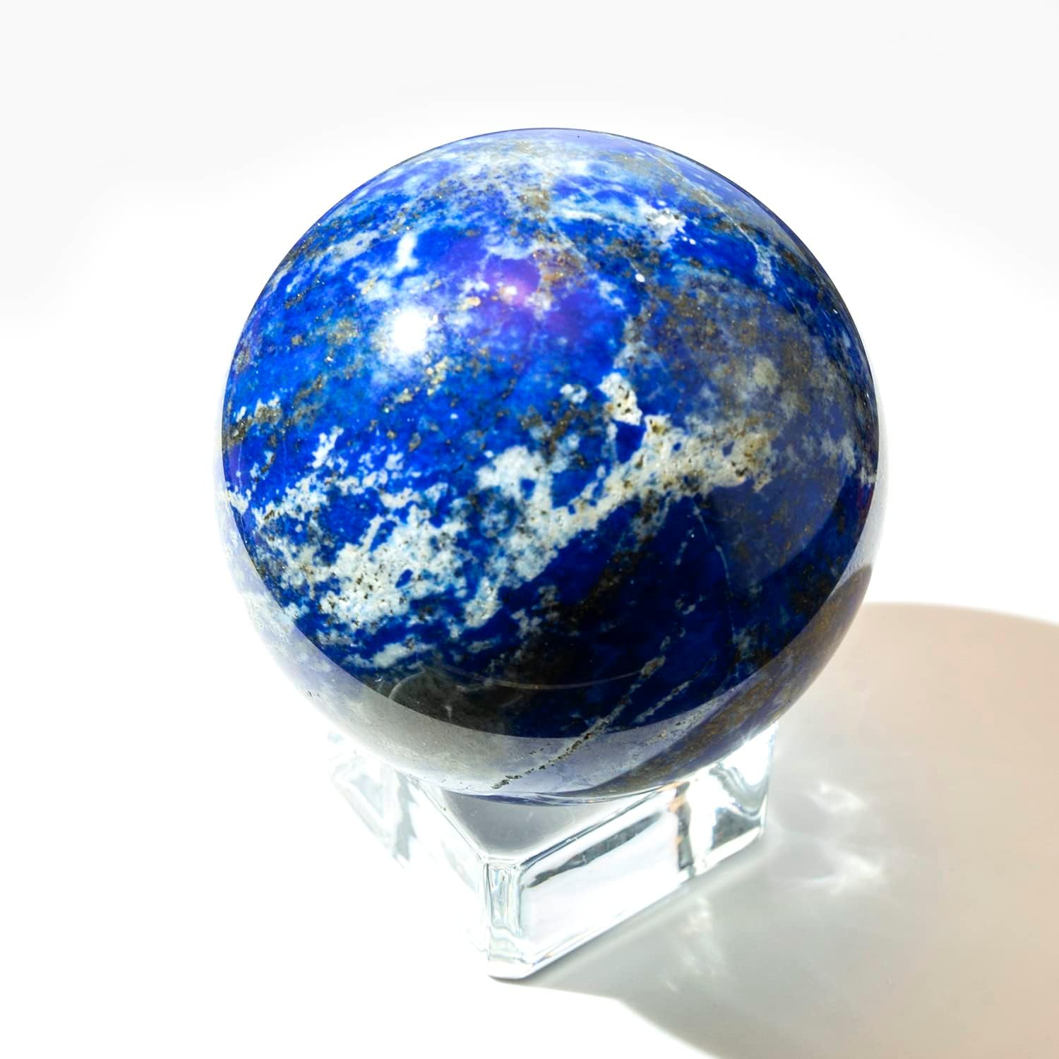 Lapis Lazuli Crystal Healing Ball with Wood Stand