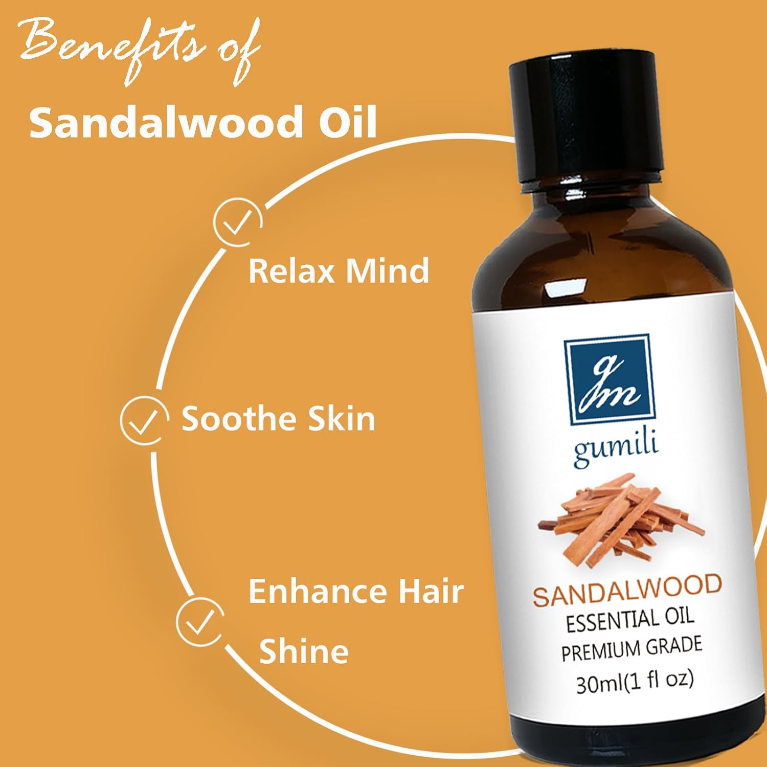 Sandalwood Essential Oil 30ml for Diffuser and Skincare