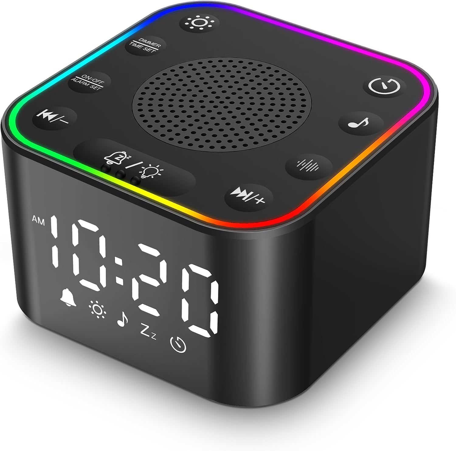 White Noise Sound Machine with Digital Clock and RGB Night Light