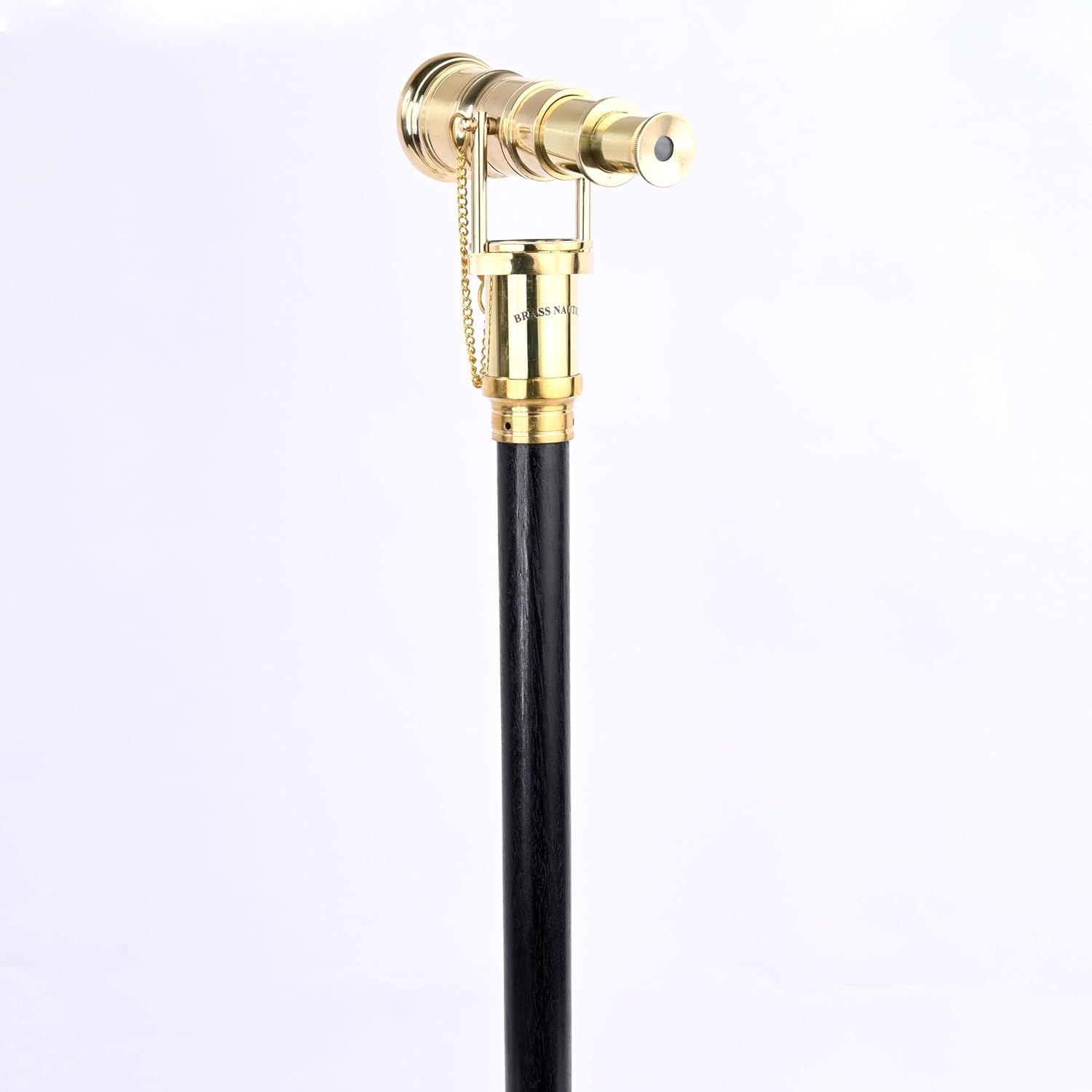 Brass Nautical Telescope Walking Stick with Compass