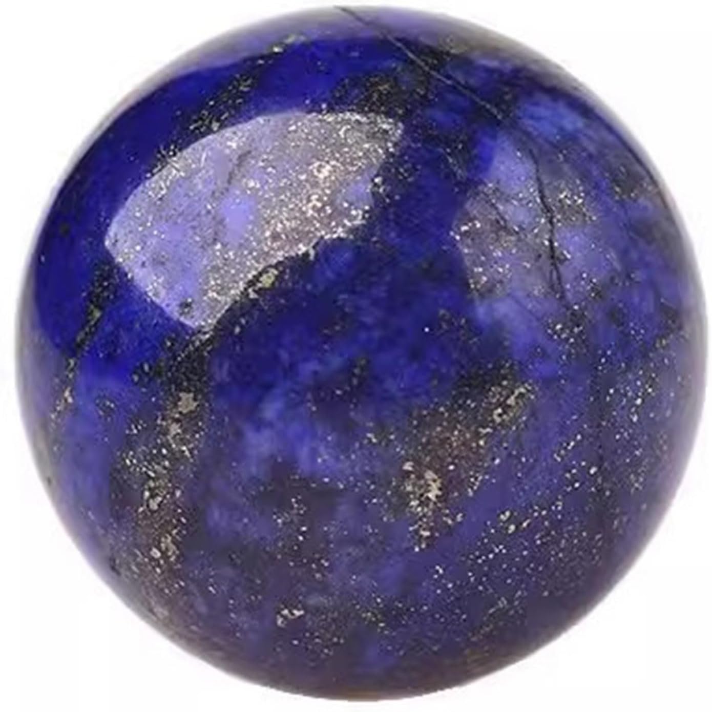 Lapis Lazuli Healing Crystal Sphere with Wooden Stand