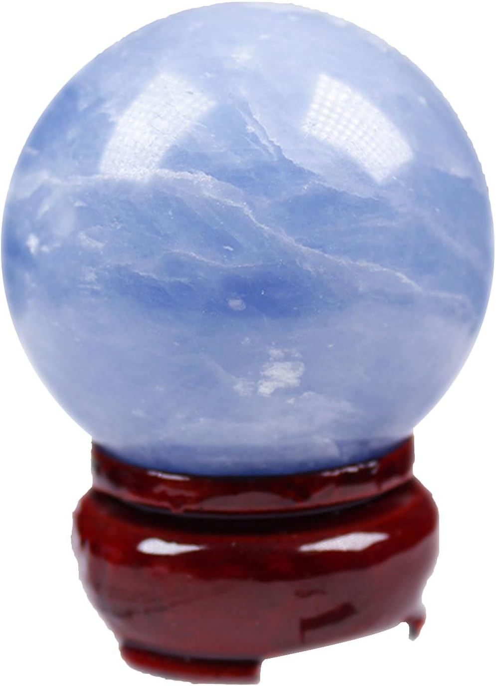 Natural Celestite Crystal Ball with Stand for Healing and Fengshui