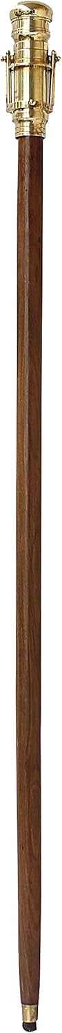 Wooden Walking Stick with Brass Handle and Telescope