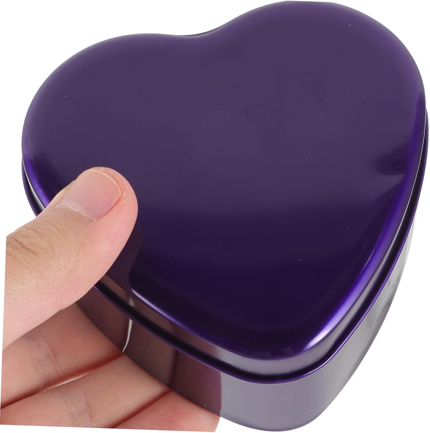 10Pcs Purple Heart Shaped Candy Box Wedding Favor Container Durable Tinplate