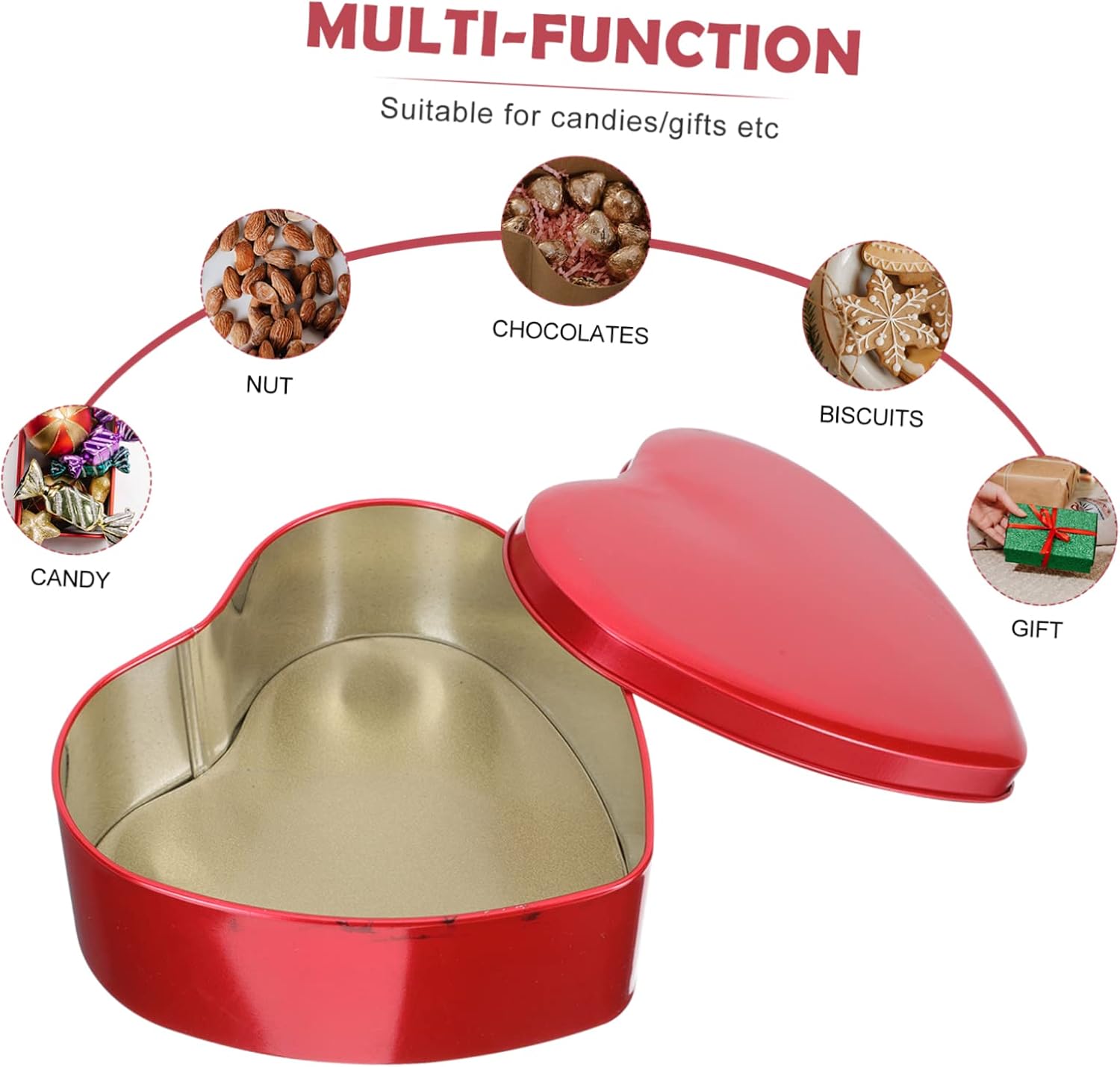 10Pcs Heart Shaped Candy Box Durable Tinplate Storage Container