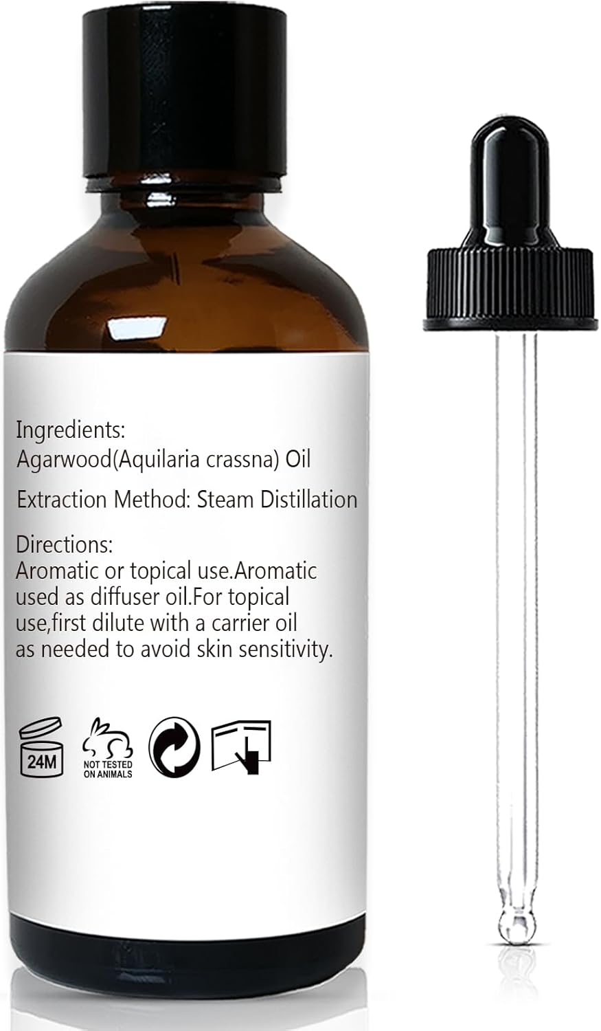 Agarwood Essential Oil 30ml 1 oz Pure for Aromatherapy Meditation