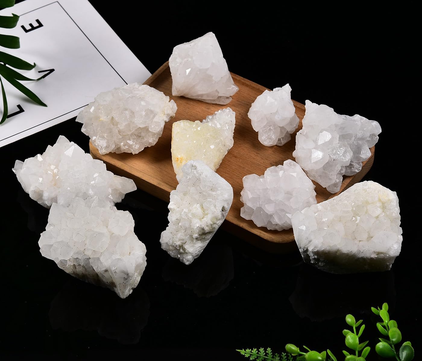JIC Gem Natural Amethyst Crystal Cluster Geode Healing Stone