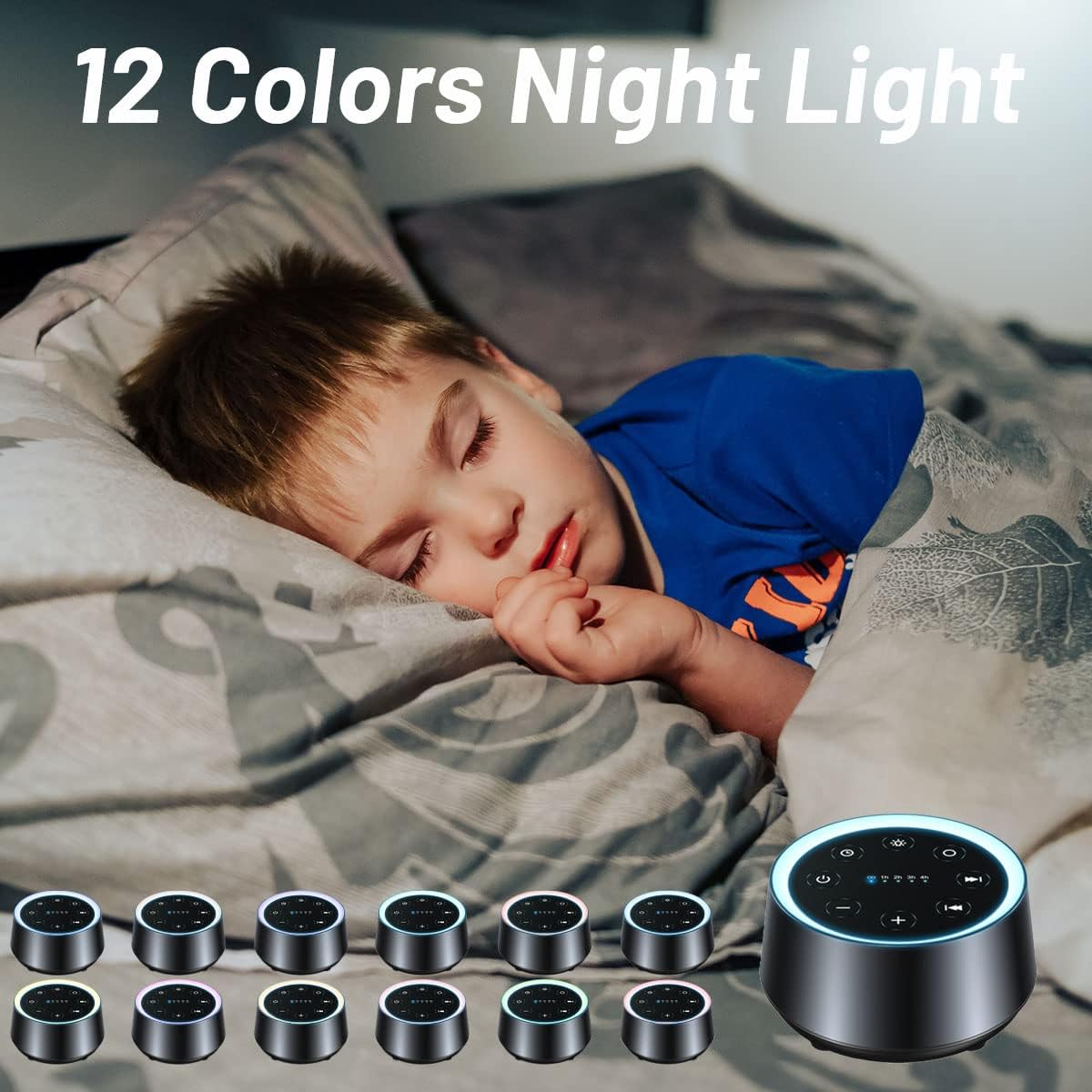 EasyHome Sleep Sound Machine with 30 Sounds and Night Light