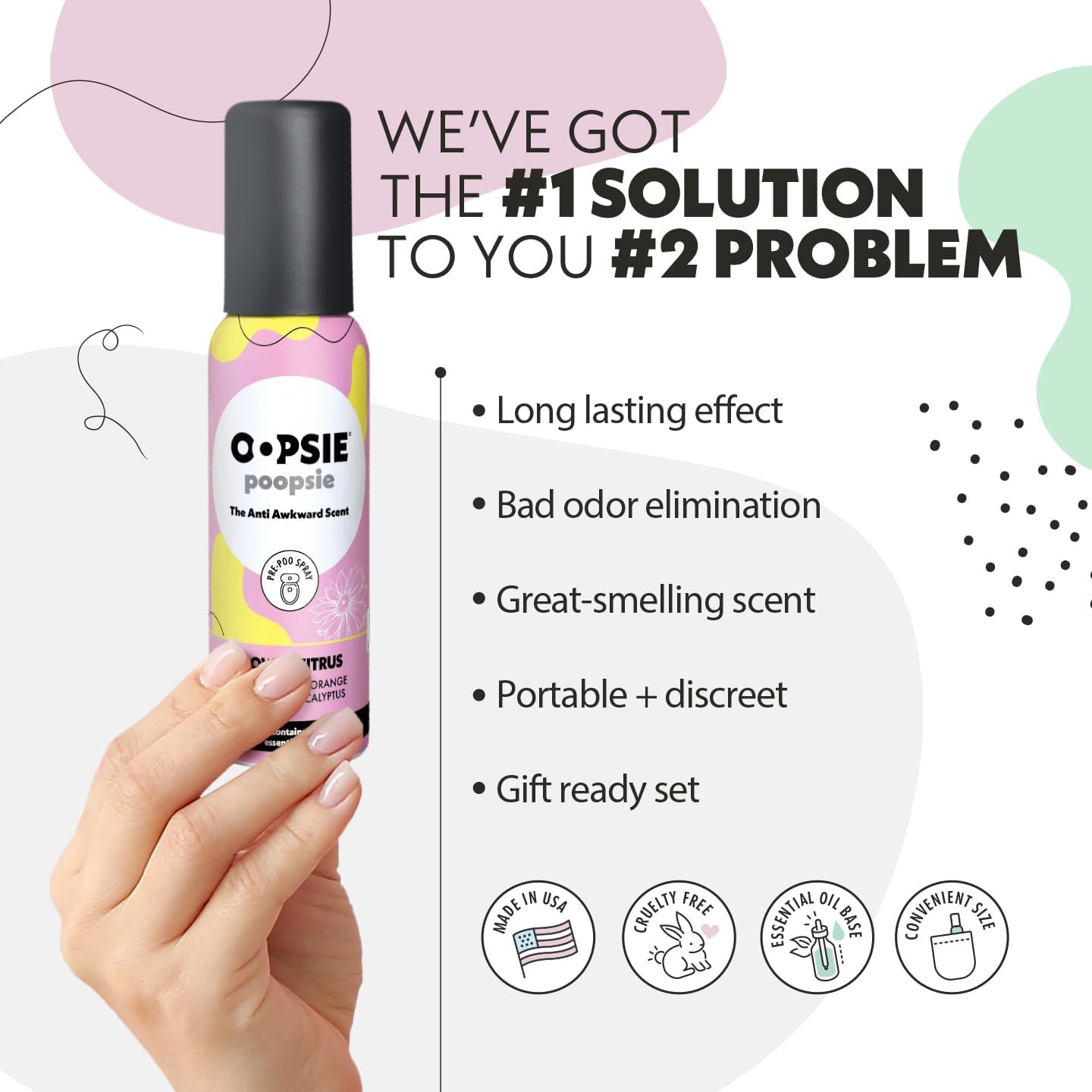 Oopsie Poopsie Pre Poop Spray 4 Pack Flower Citrus