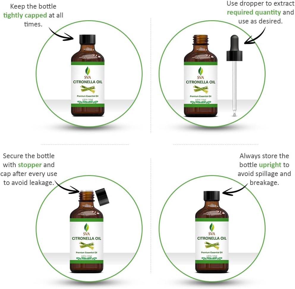 SVA Citronella Essential Oil 4 Fl Oz Natural