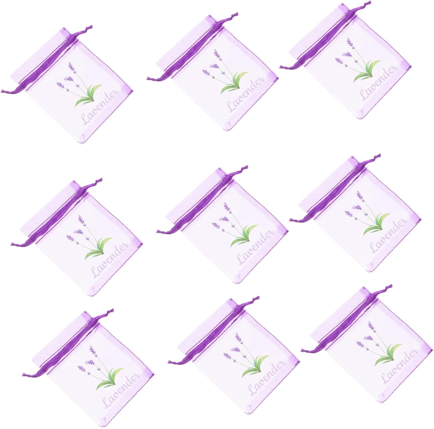 Garneck 20pcs Lavender Sachet Empty Drawstring Bags for Dried Flowers and Herbs
