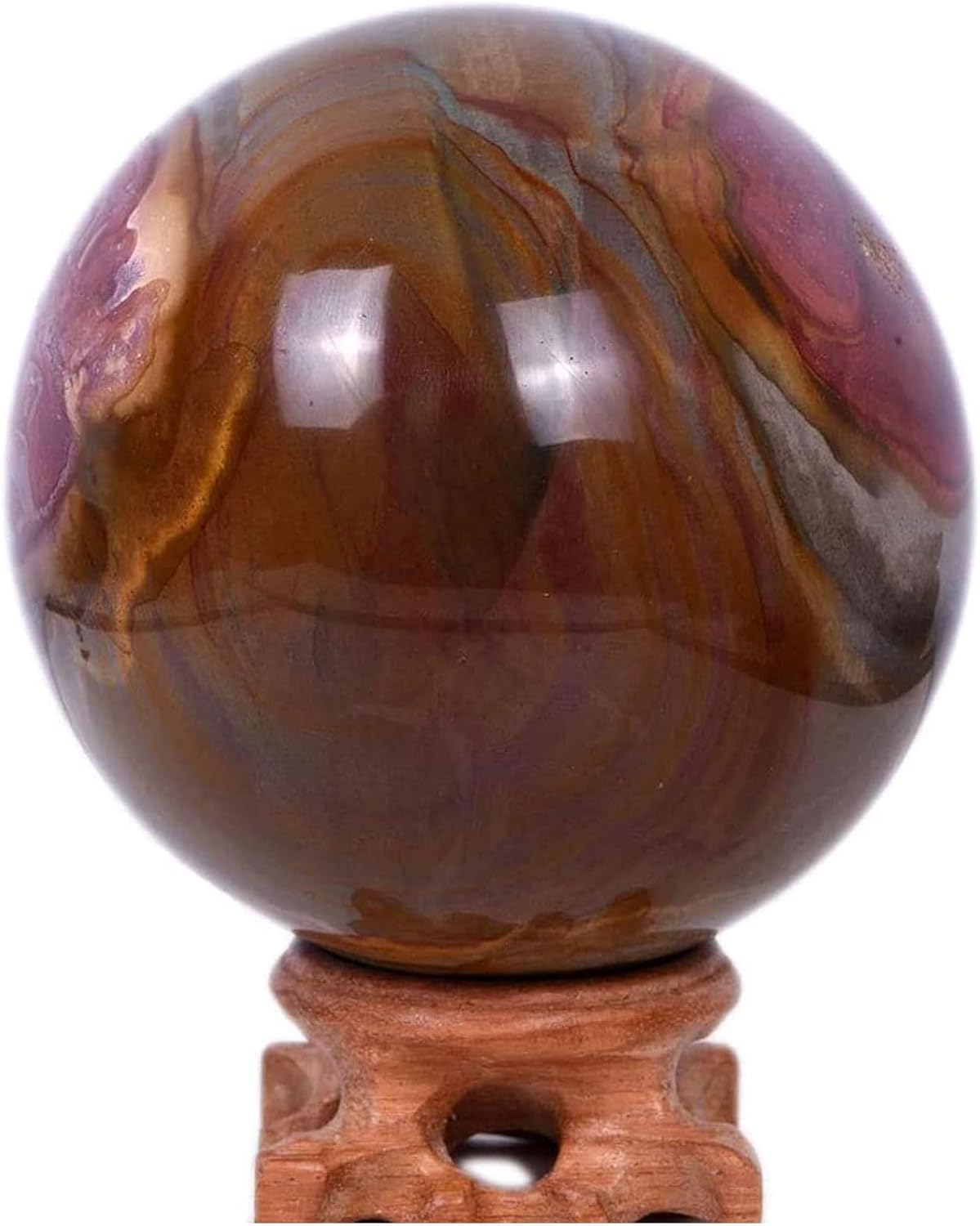 Ocean Jasper Healing Crystal Sphere with Stand 28 Inch