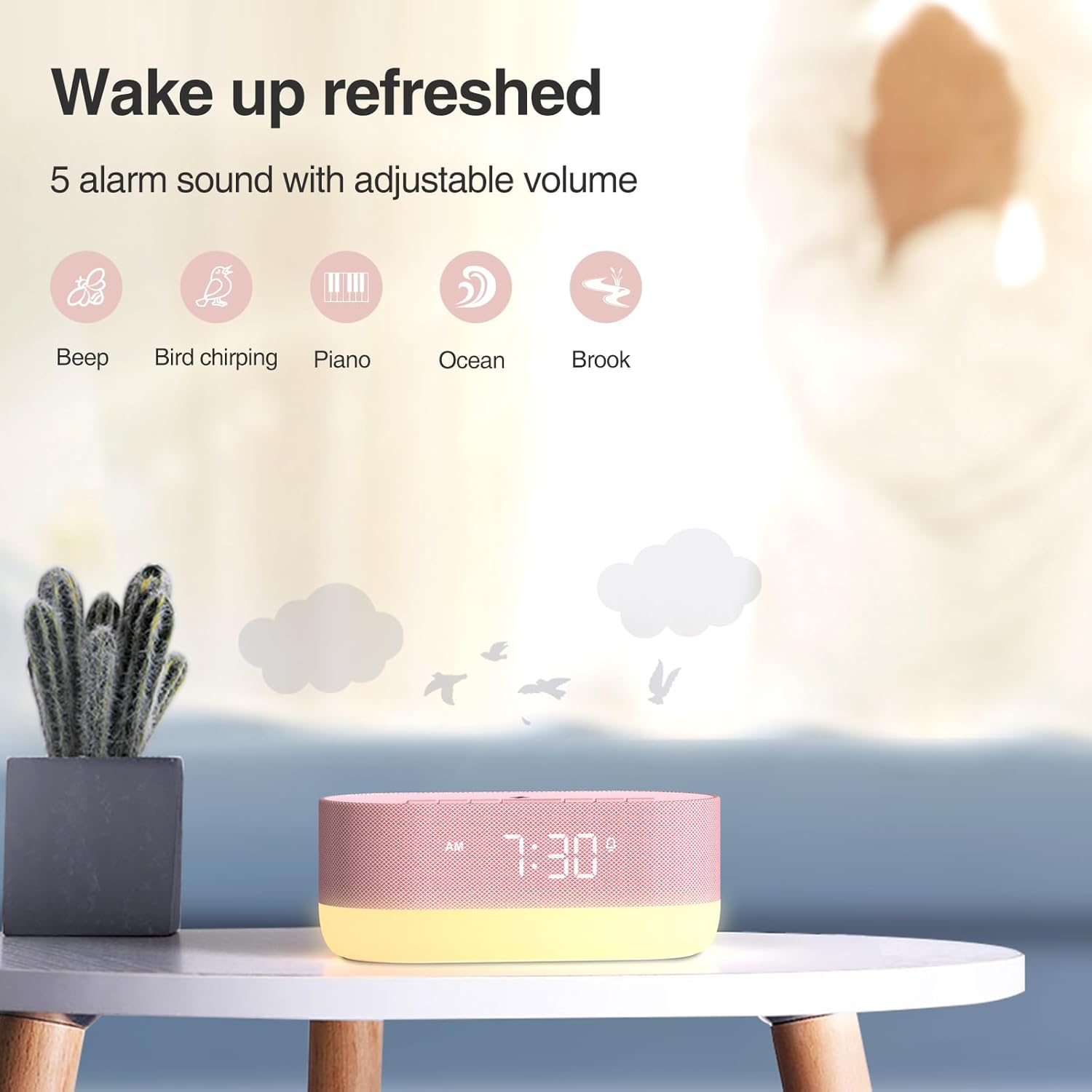 HOUSBAY Sound Machine with Alarm Clock and Night Light