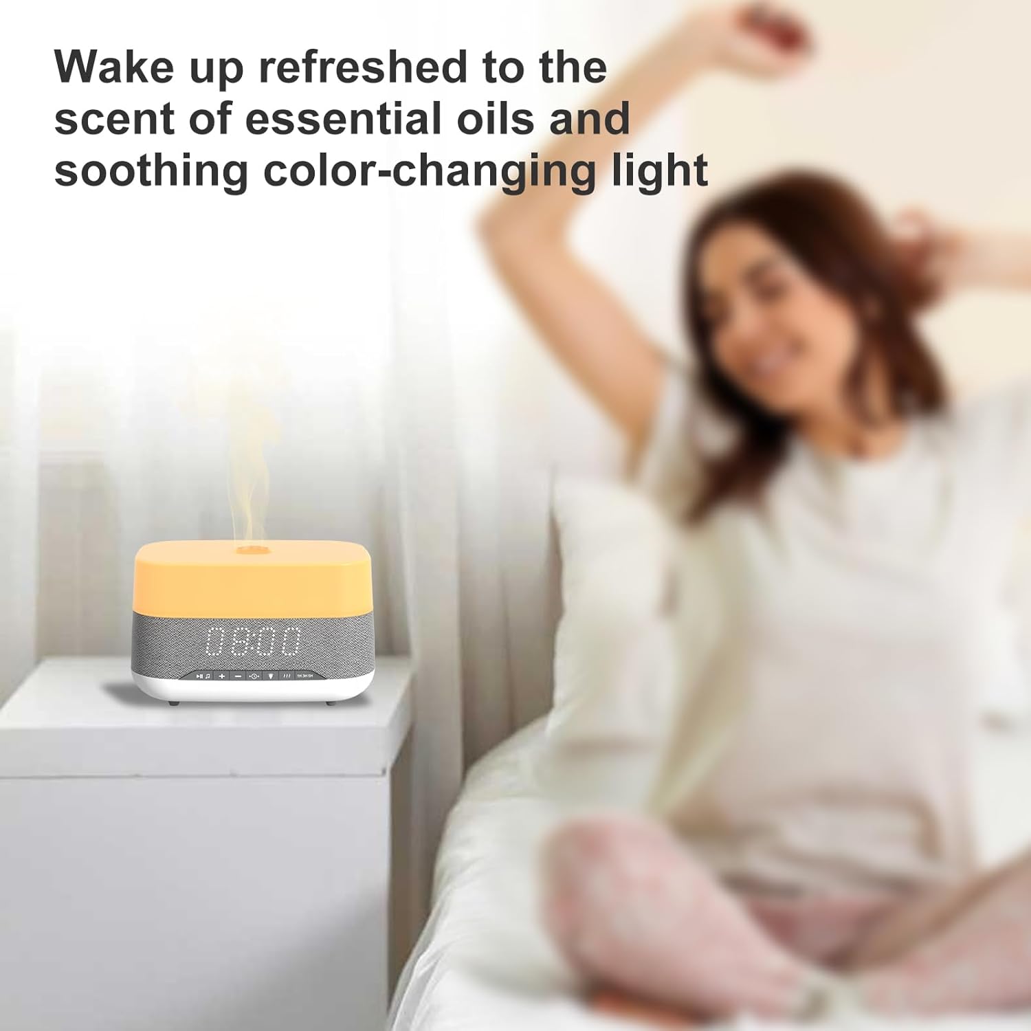 300ml Essential Oil Diffuser with Bluetooth Speaker and Alarm Clock