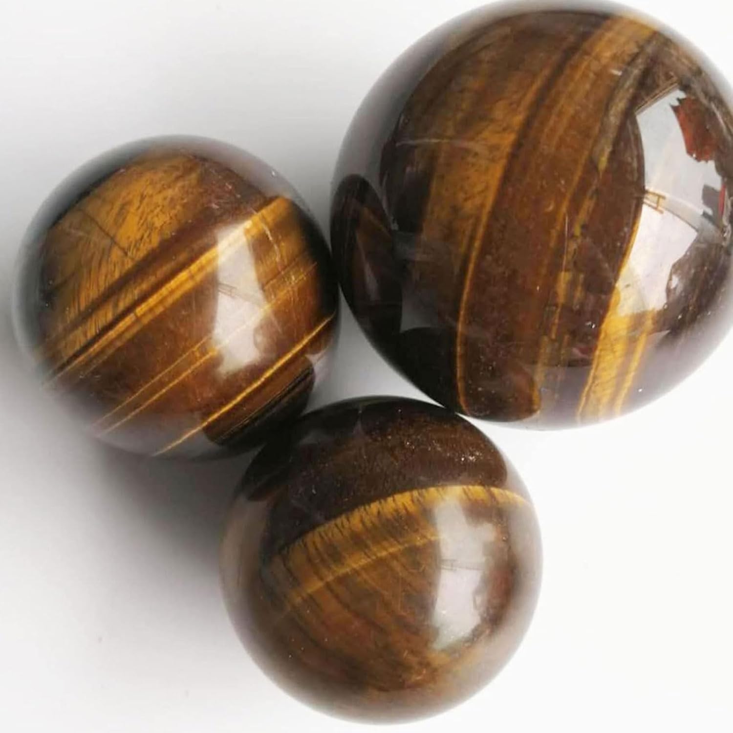 Natural Tiger Eyes Crystal Sphere Feng Shui Healing Decor