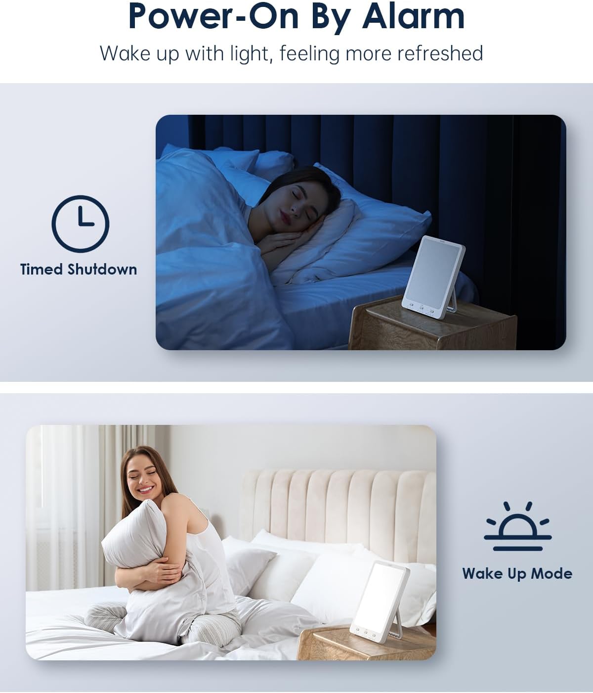 SUXIO Rechargeable Light Therapy Lamp with Wake Up Function