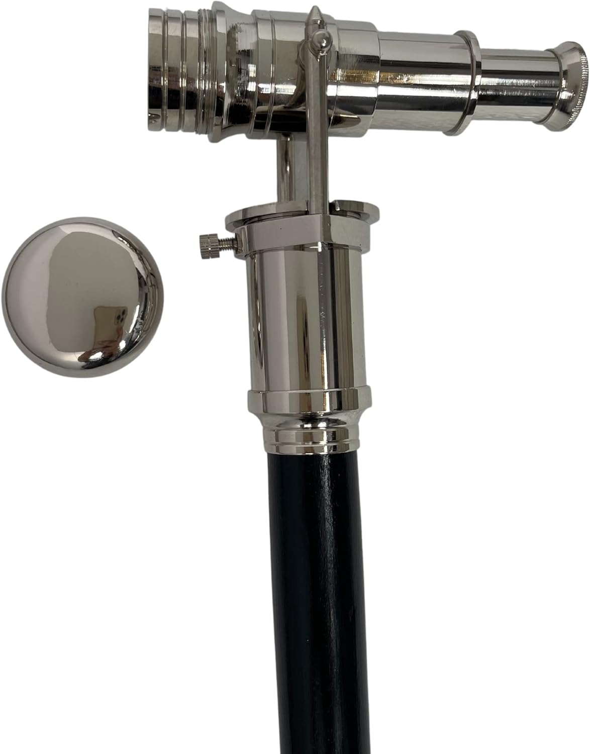 Nautical Wooden Walking Stick with Brass Telescope Handle 38 Inches