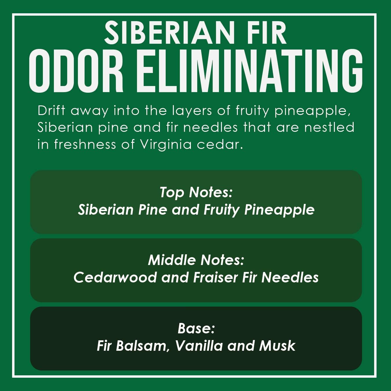 Siberian Fir Odor Eliminating Candle - 80 Hour Burn Time