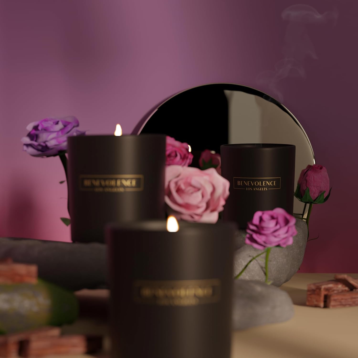 Benevolence LA Rose Sandalwood Aromatherapy Candle