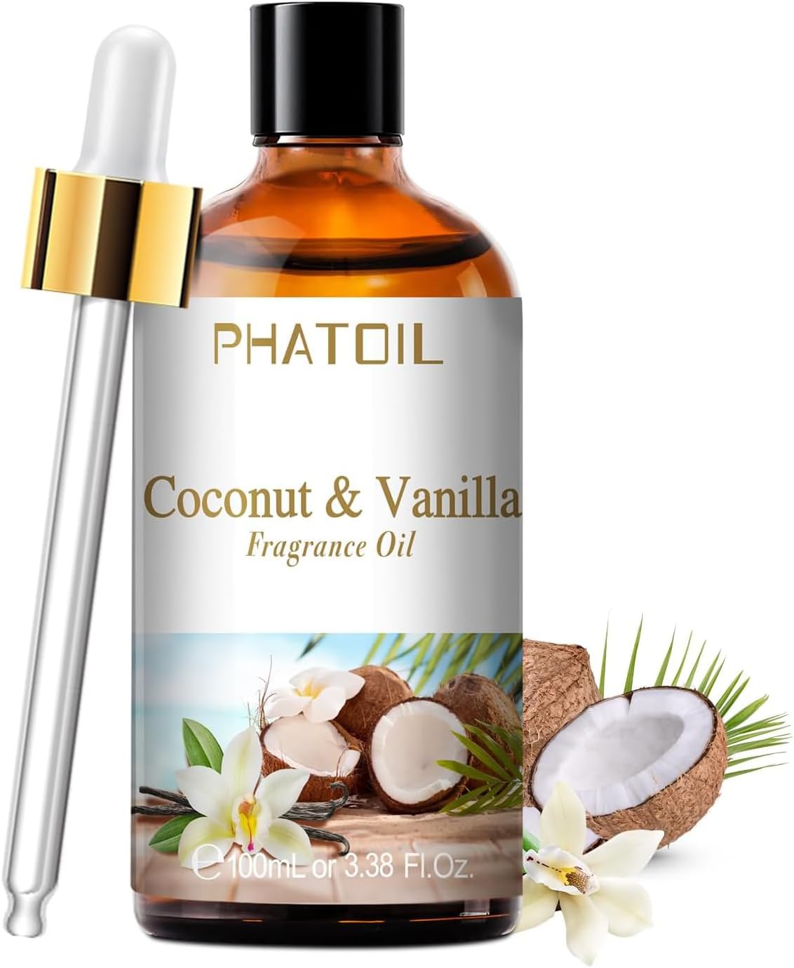 100ML Coconut Vanilla Fragrance Oil with Glass Dropper