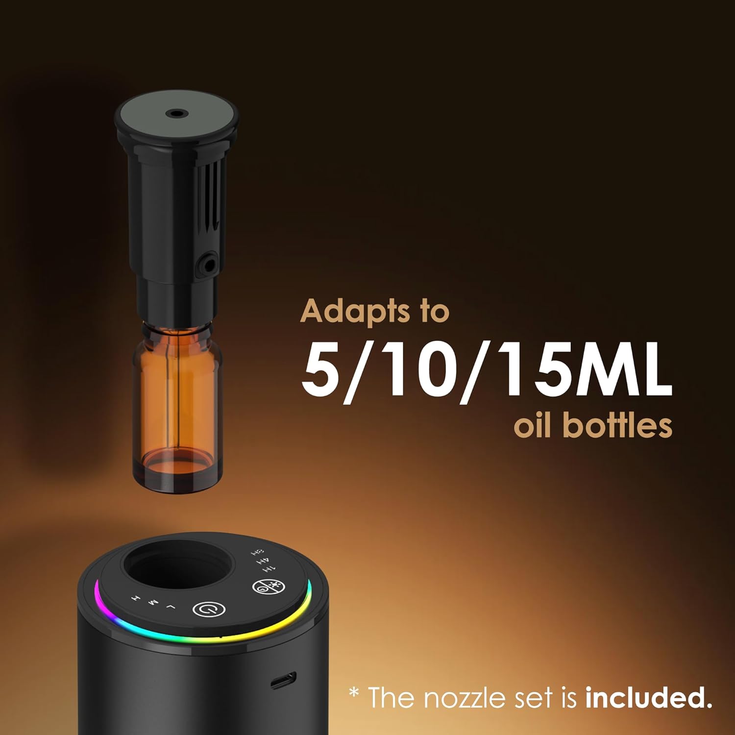 Waterless Essential Oil Diffuser with Light Show and 3 Timer Settings