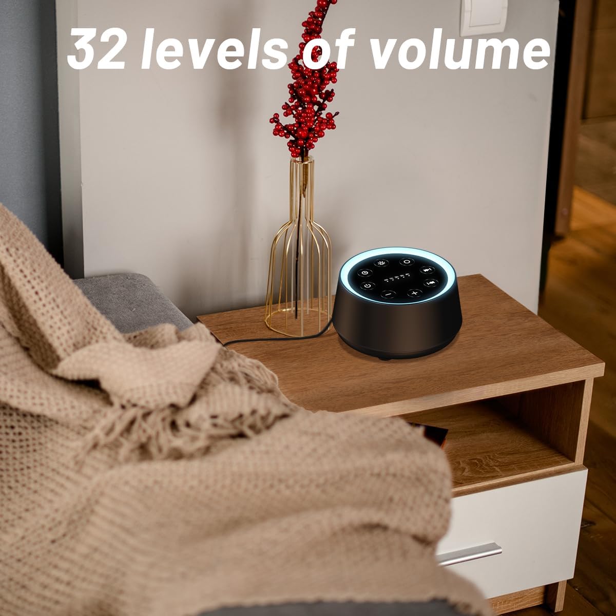 EasyHome Sleep Sound Machine with 30 Sounds and Night Light