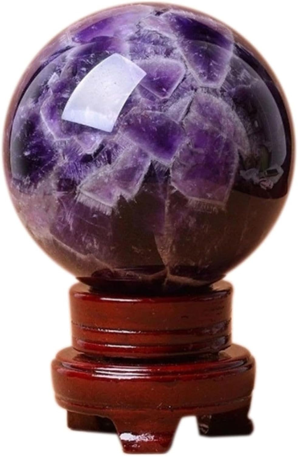 Natural Fantasy Amethyst Sphere Ornament with Stand