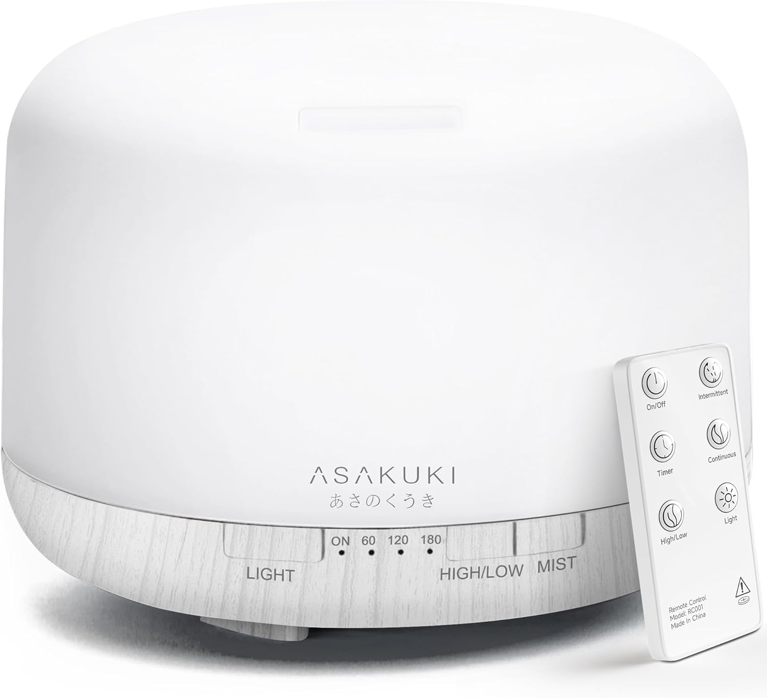 ASAKUKI 500ml Essential Oil Diffuser with Remote Control White