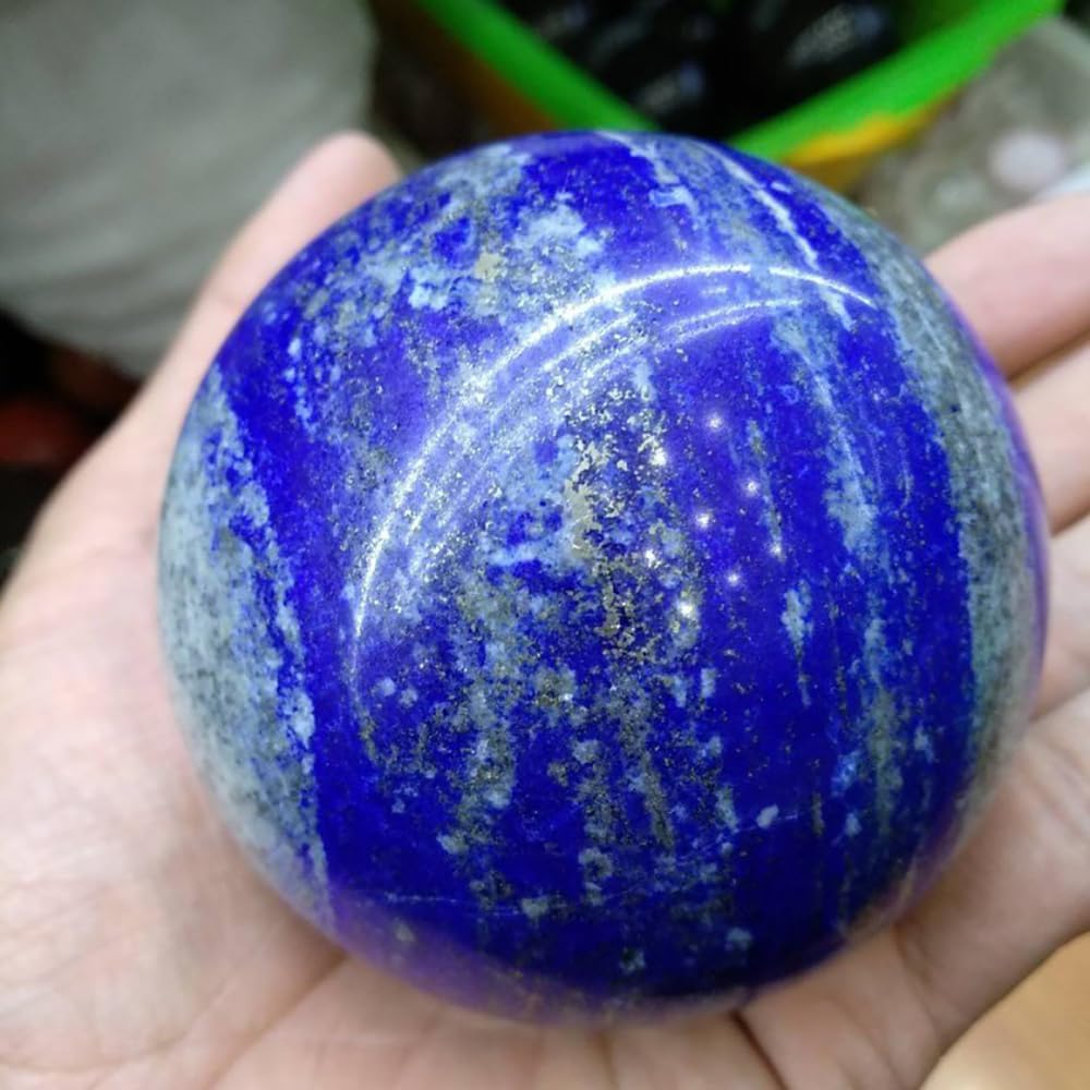 Lapis Lazuli Crystal Healing Ball with Wood Stand