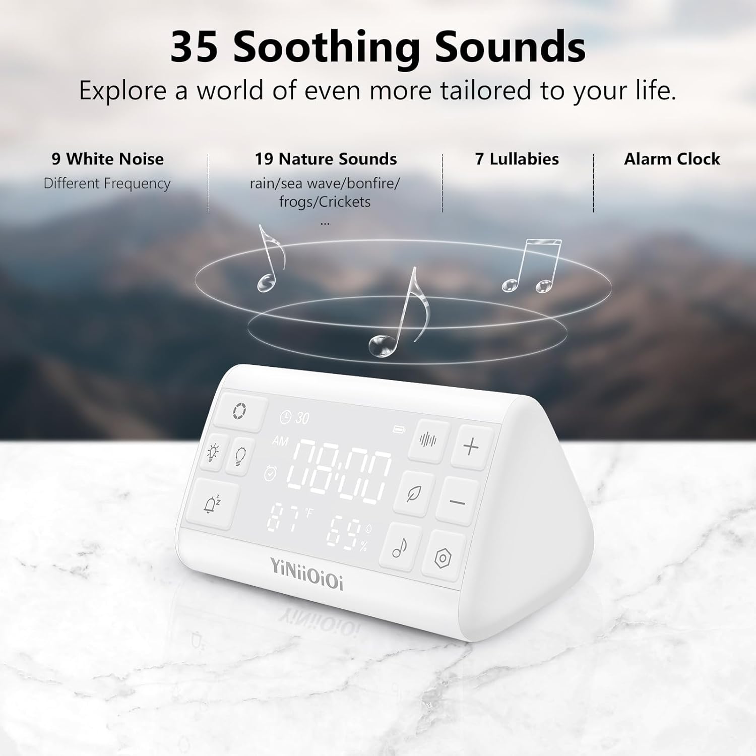 Soothing Sound Machine with Alarm Clock and Night Lights