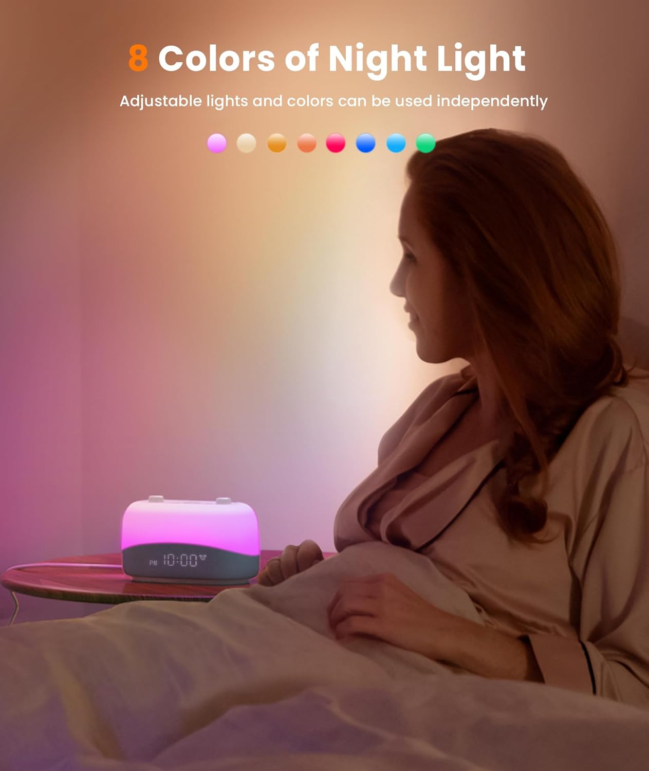 Dreamegg Sound Machine Alarm Clock with 29 Sounds and Night Light