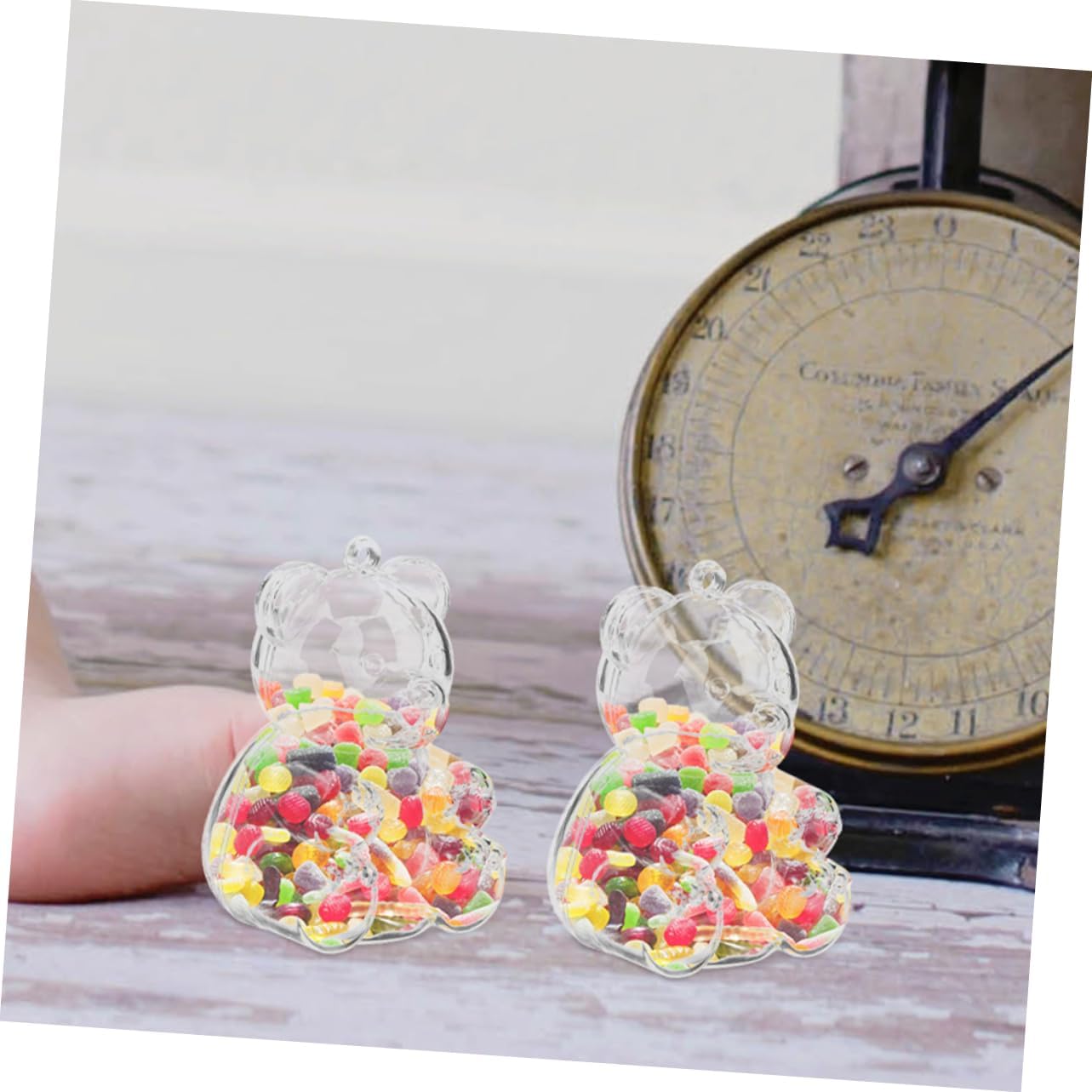 24Pcs Bear Shaped Transparent Candy Boxes Cute Party Favor Storage