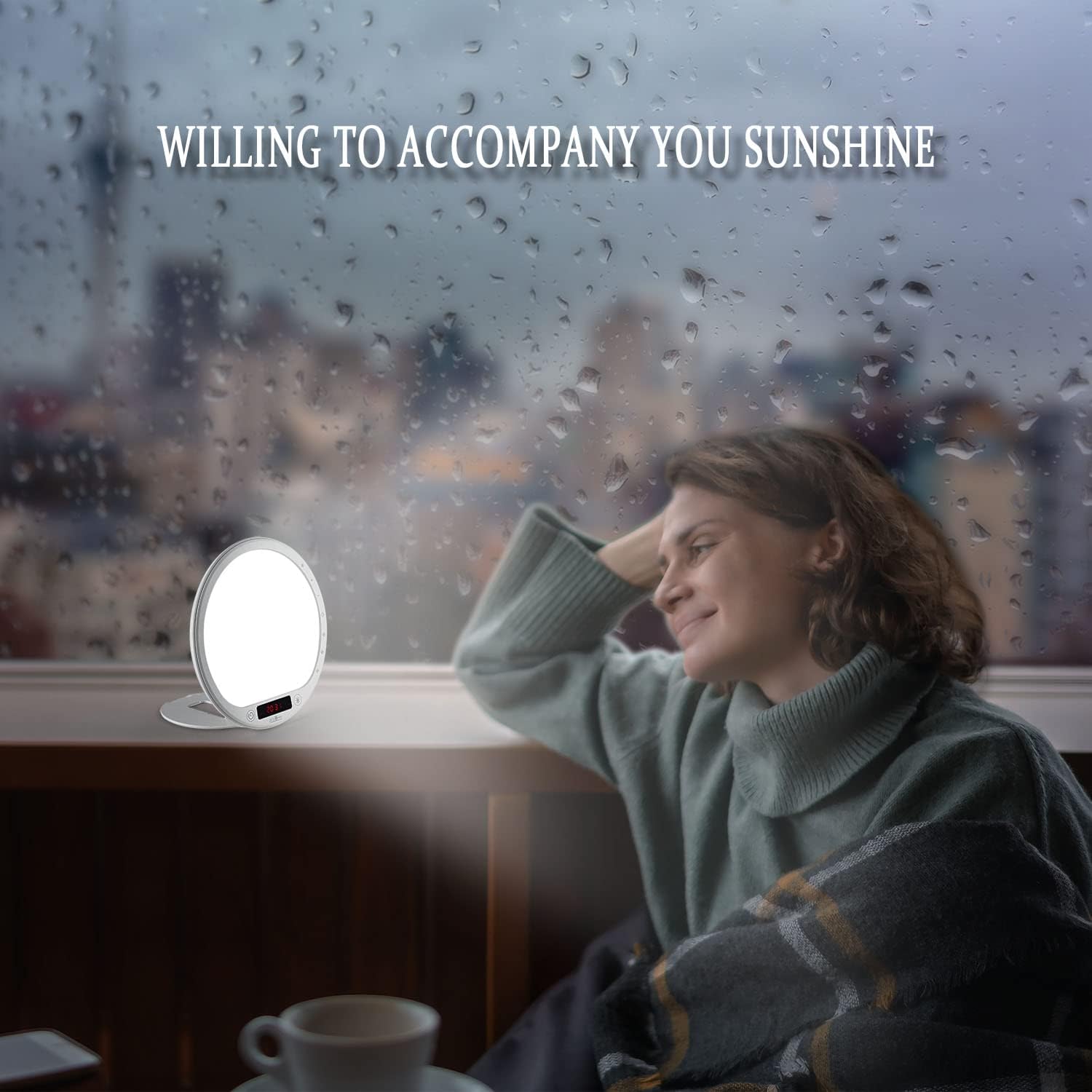 JUXLamp 10000 Lux Light Therapy Wake Up Lamp