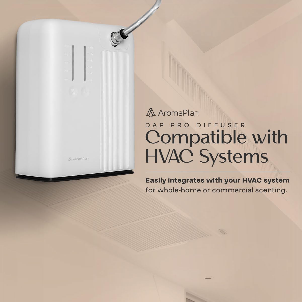 AromaPlan 2025 Waterless HVAC Scent Diffuser 2000 Sq Ft Coverage White