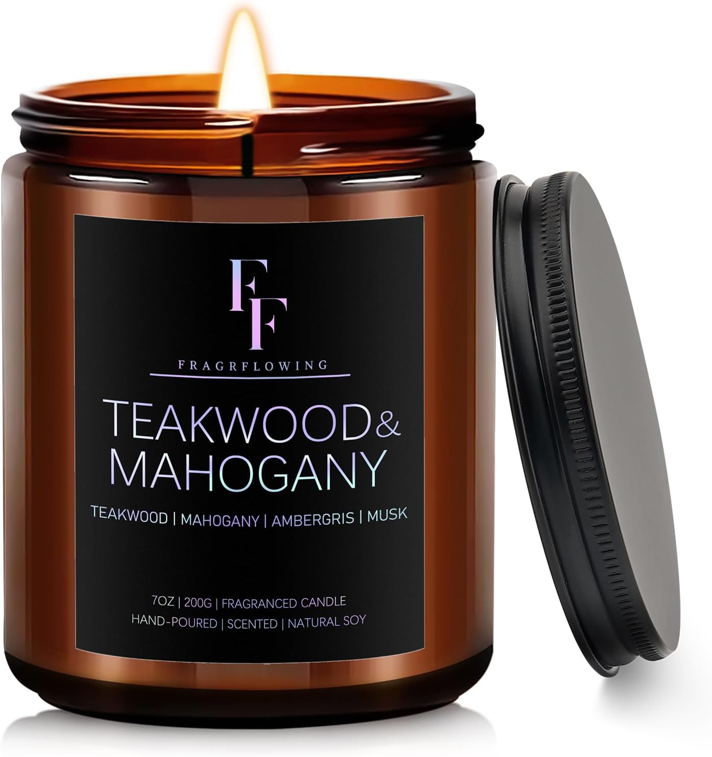 Teakwood Mahogany Scented Candle 7oz Natural Soy Wax