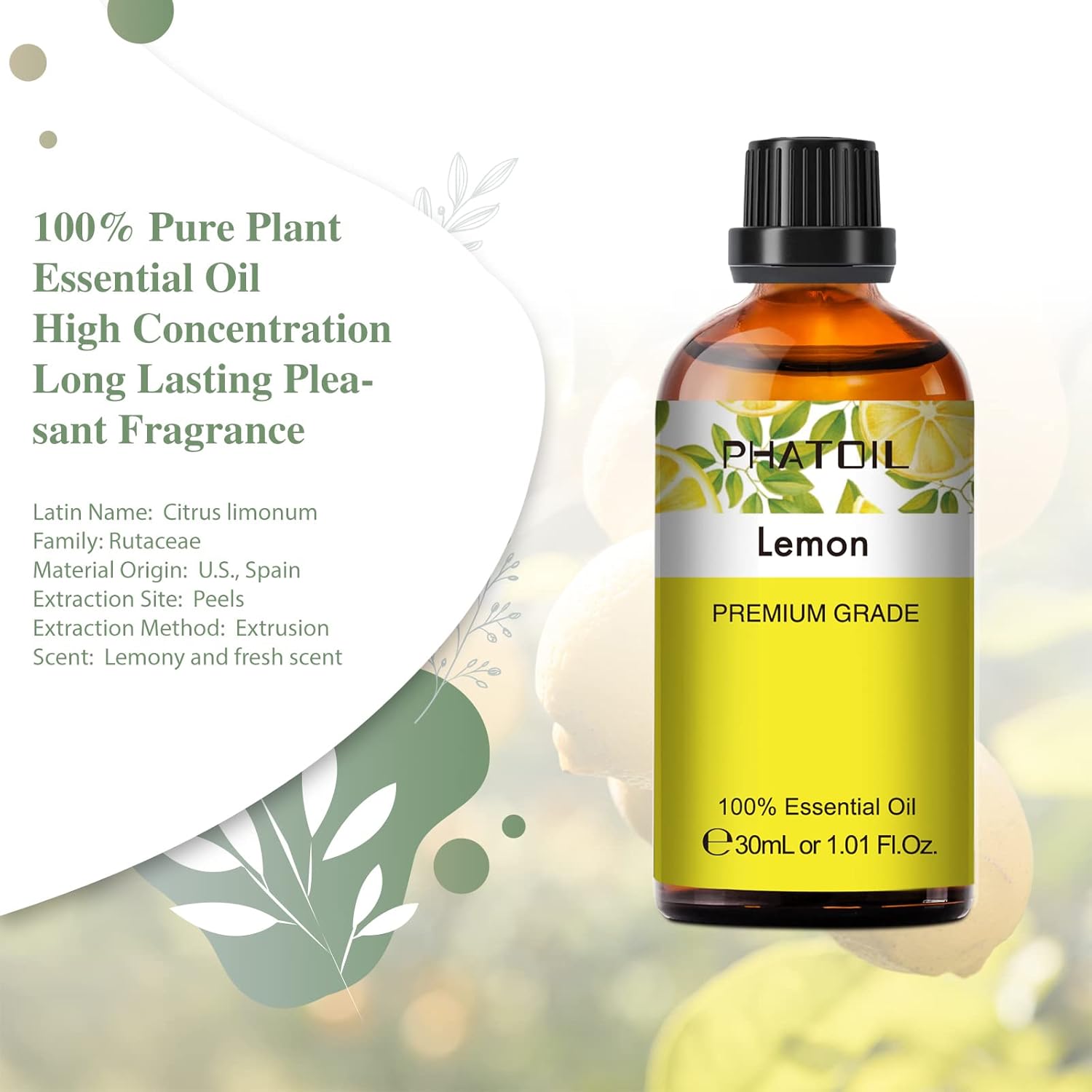 PHATOIL 101 Fl Oz Lemon Essential Oil 30ML
