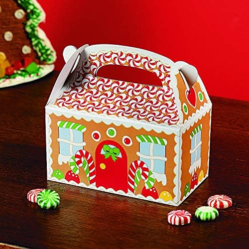 Gingerbread House Favor Treat Boxes - 12 Pieces