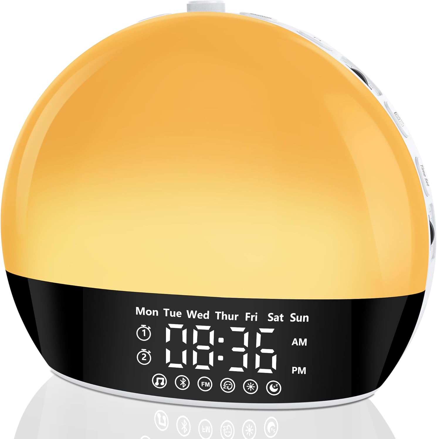 Risop Gentle Awakening Sunrise Alarm Clock with Light Therapy and Bluetooth Speaker