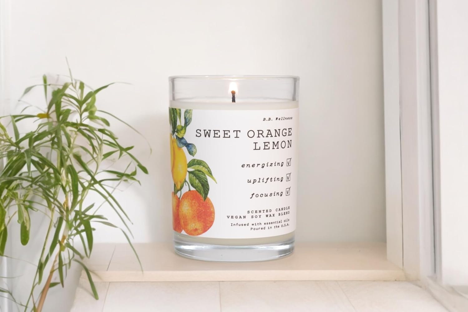 LEOBEN BB Wellness Soy Candle - 9 oz 40 Hours Vegan Eco-Friendly