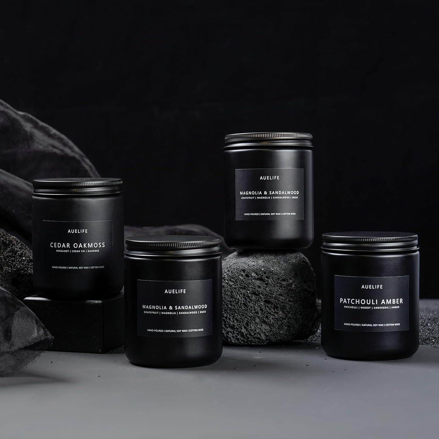 Auelife Scented Candles for Men 4 Pack Set