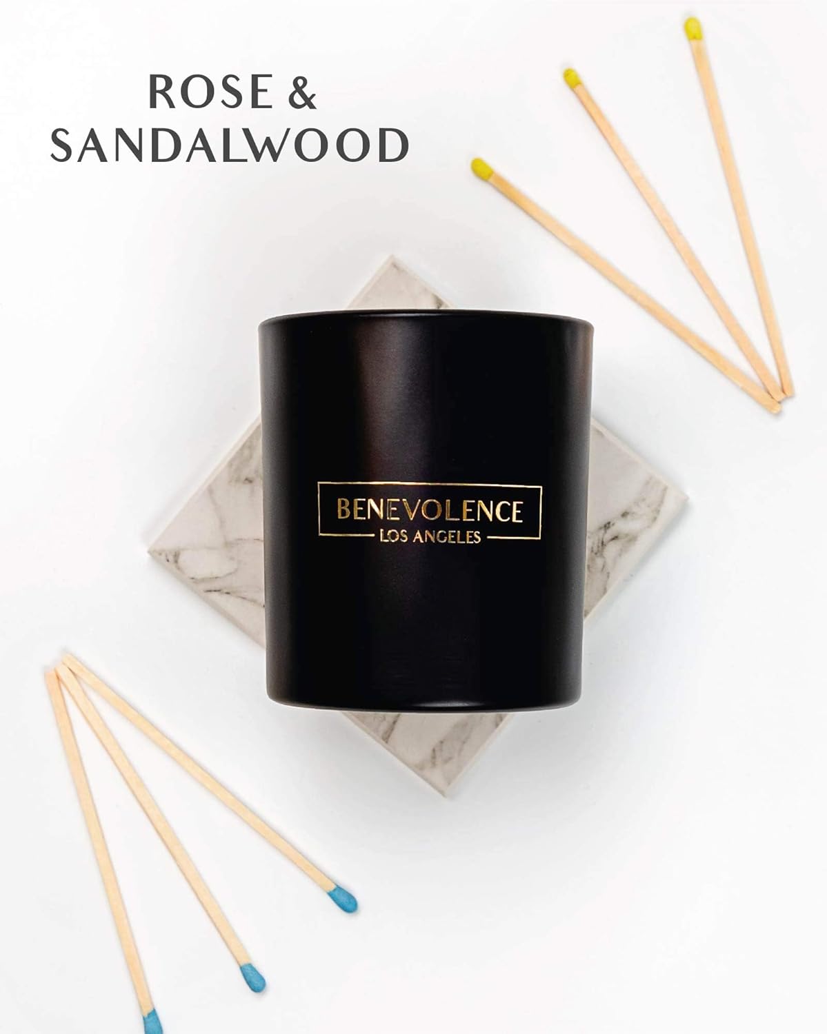 Benevolence LA Rose Sandalwood Aromatherapy Candle